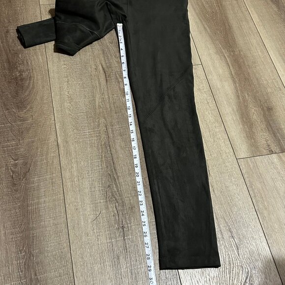 NWT DAVID LERNER Bergen Seamed Micro Suede Leggings Large Green - Picture 7 of 10